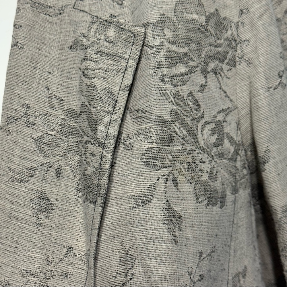 Coldwater Creek Gray one button Blazer with unique floral Pattern 2 pockets 2X - Picture 3 of 16